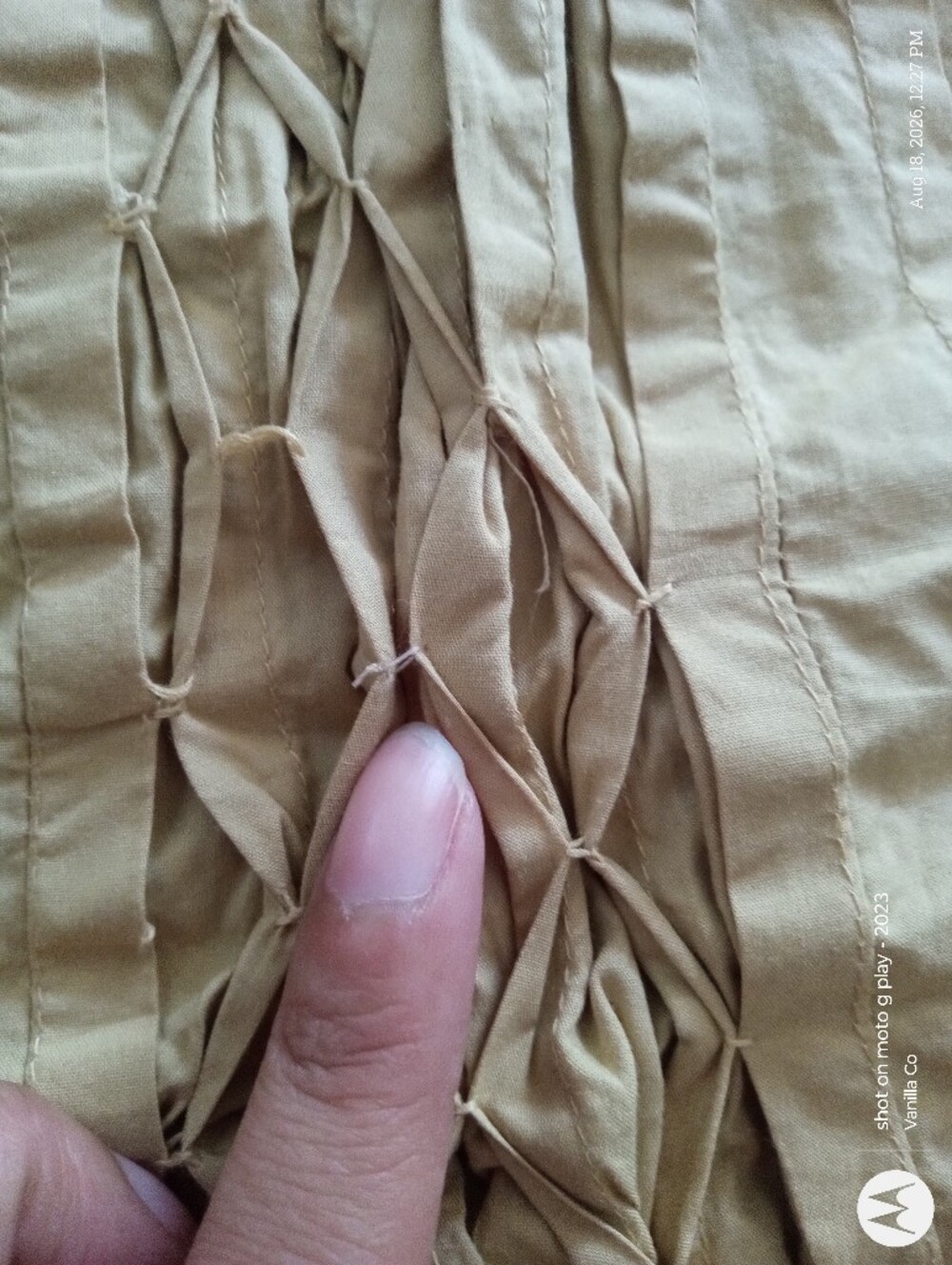 Anthropologie Strapless Hand-Smocked Corset Top Khaki Large - Picture 15 of 16